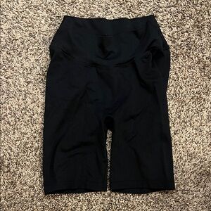 Women's ribbed Black Bike Shorts